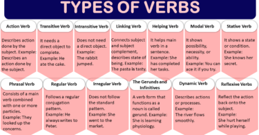 Types of Verbs with Definition and Examples