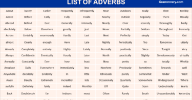 Adverbs List