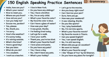 150 English Speaking Practice Sentences