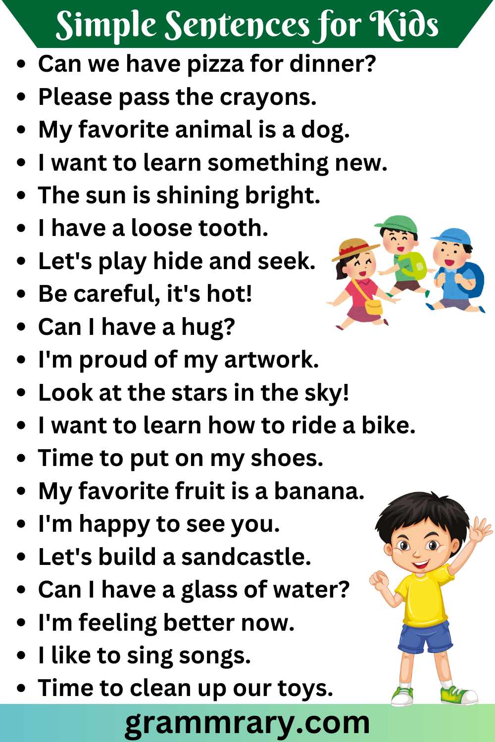 Simple Sentences for Kids in English - Kids English