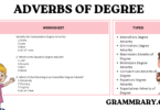 Adverbs of degree worksheets