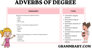 Adverbs of degree worksheets