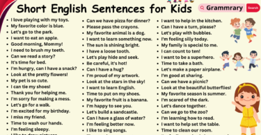 100 Short English Sentences for Kids for Daily Use