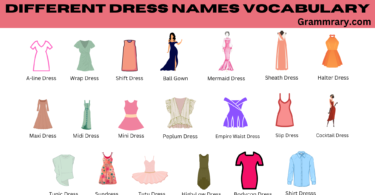 Different Dress Names in English Vocabulary with images