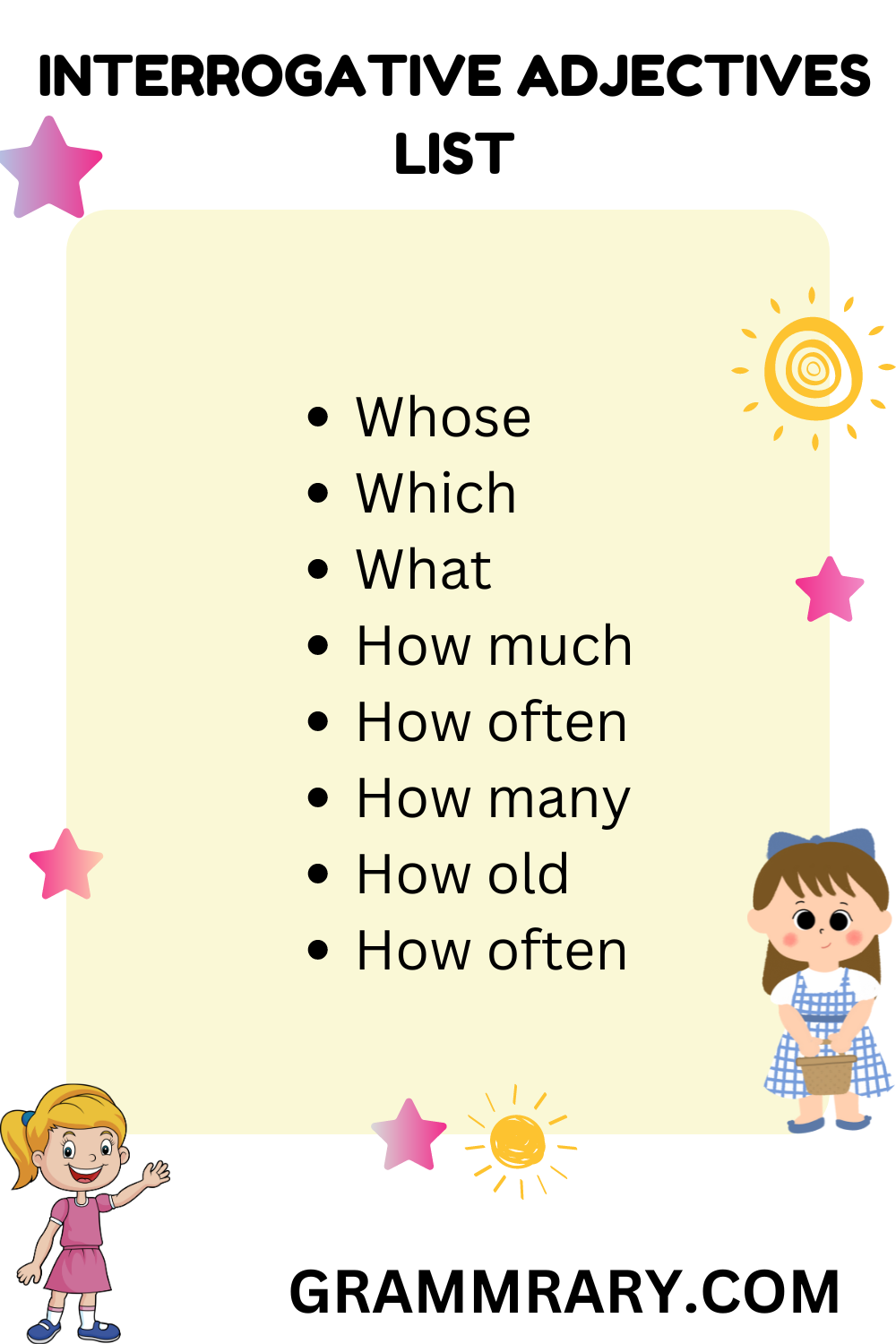 List of Interrogative adjectives 