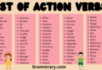 list of action Verbs