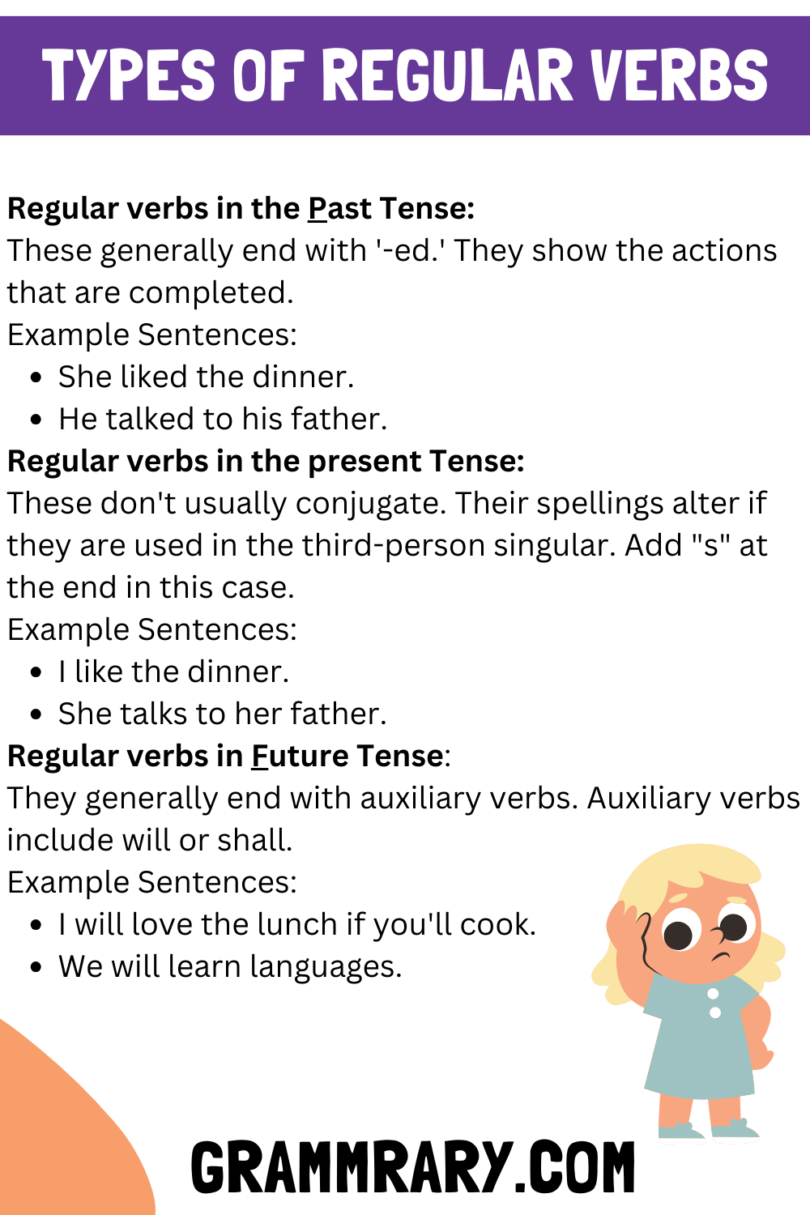 Regular Verbs | Definition, Types, List, and Worksheet - grammrary.com