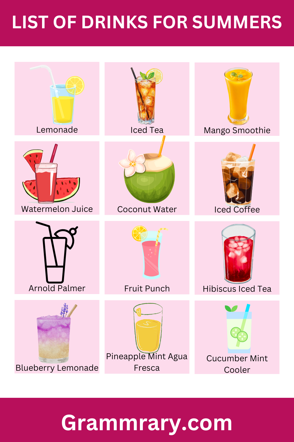 List of Summer Drinks