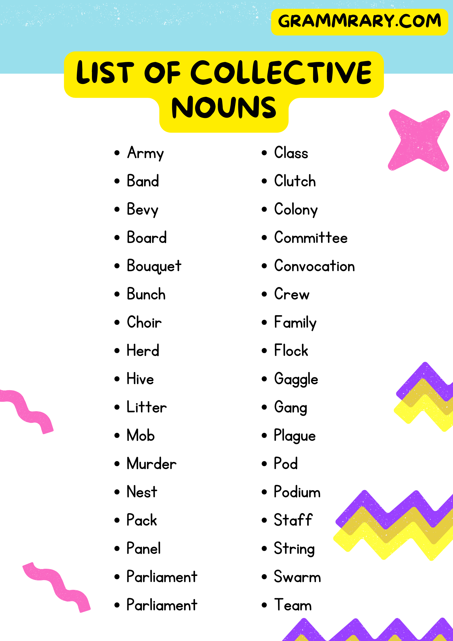 Collective Nouns List