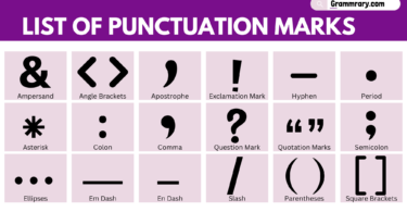 List of Punctuation Marks
