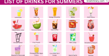 List of drinks for summer