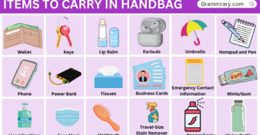 List of items to carry in handbag