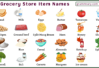 Grocery Store items names in English with Pictures