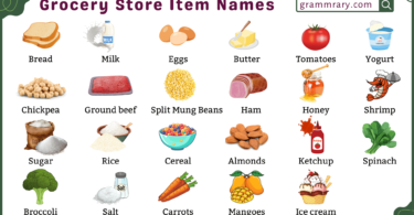 Grocery Store items names in English with Pictures