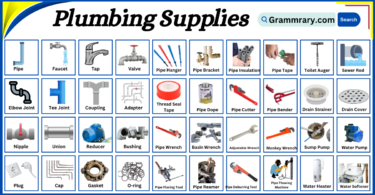 Plumbing Supplies Names in English with Pictures