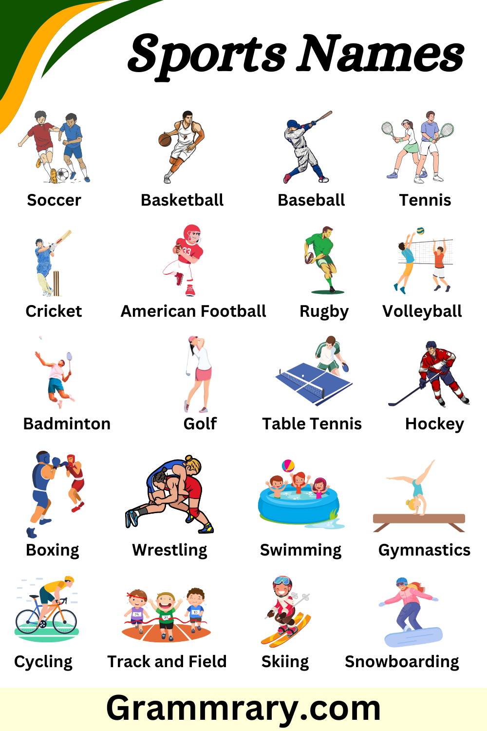 Sports Names in English