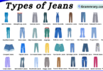 Jeans Names and Their Different Types in English