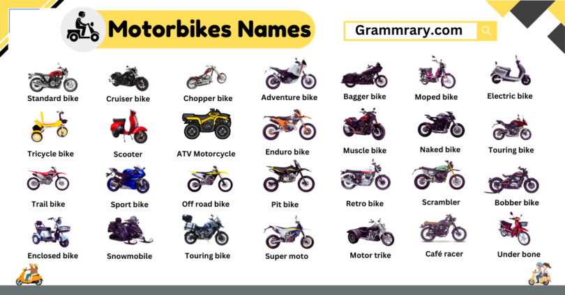 Names of Motorbikes in English and their Pictures