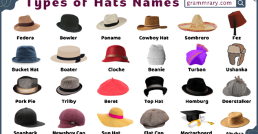 Types of Hats Names in English and Their Pictures