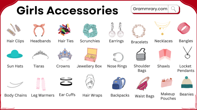 Girls Accessories names in English and Their Pictures