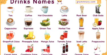 Types of Drinks Names in English and Their Pictures