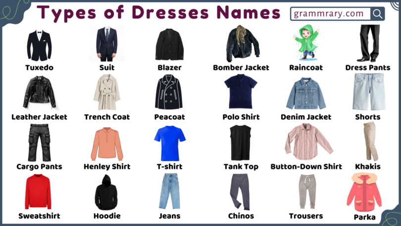 Types of Men Dresses Names in English and their Pictures