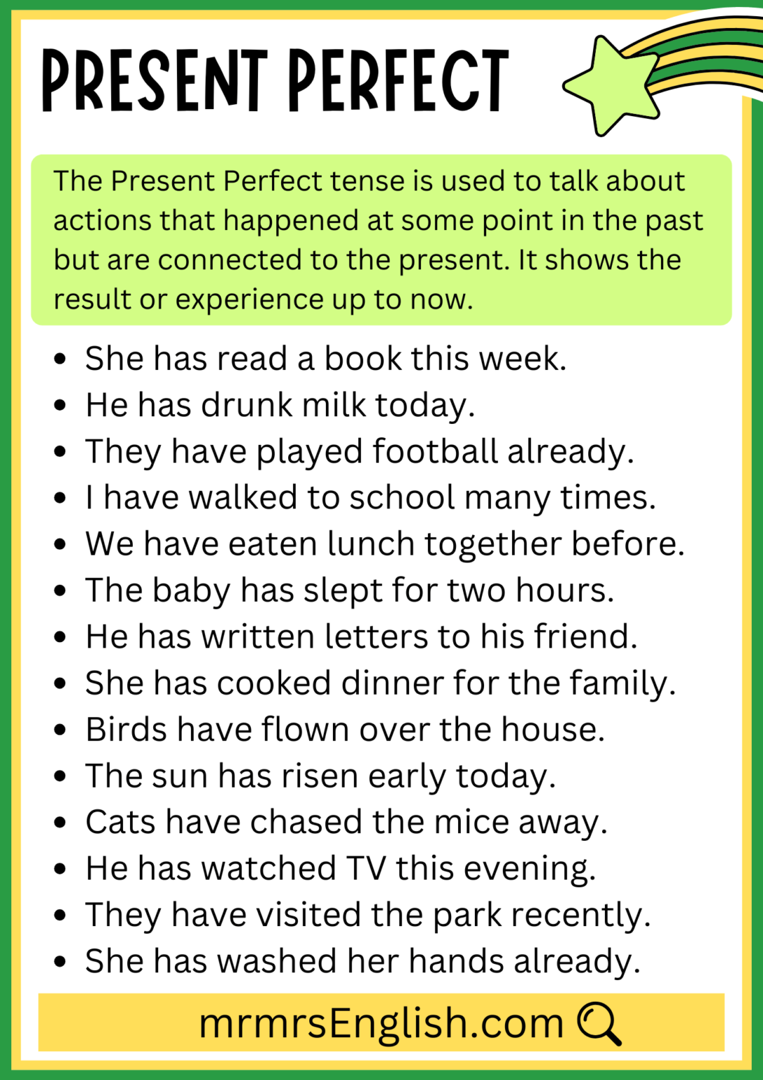 Present Simple Vs Present Perfect Tense Examples In English Grammrary Com