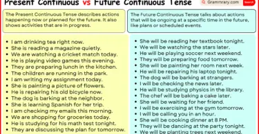 Present Continuous vs Future Continuous Tense with Examples